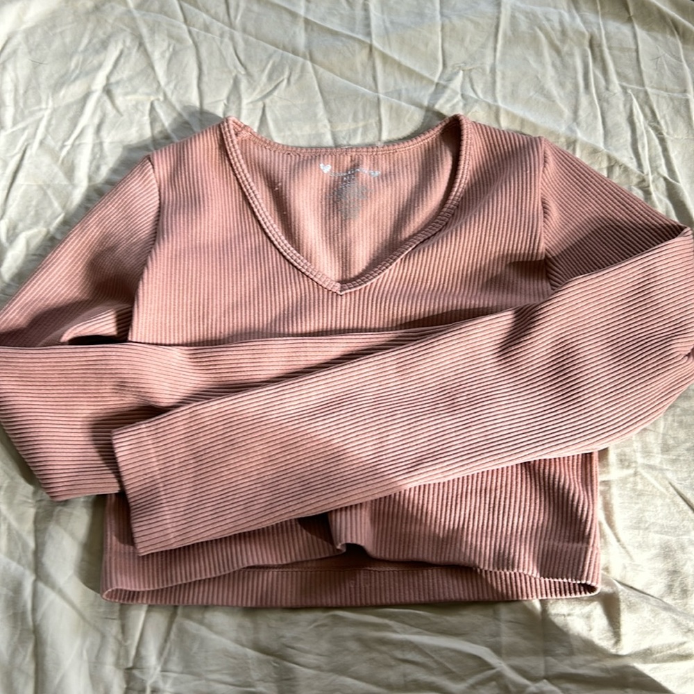 Pink cropped long sleeve